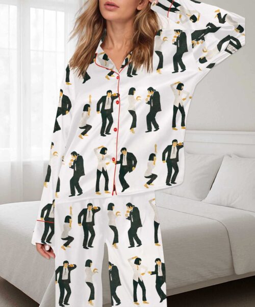 Pulp Fiction Dance Silky Satin Pajama Set