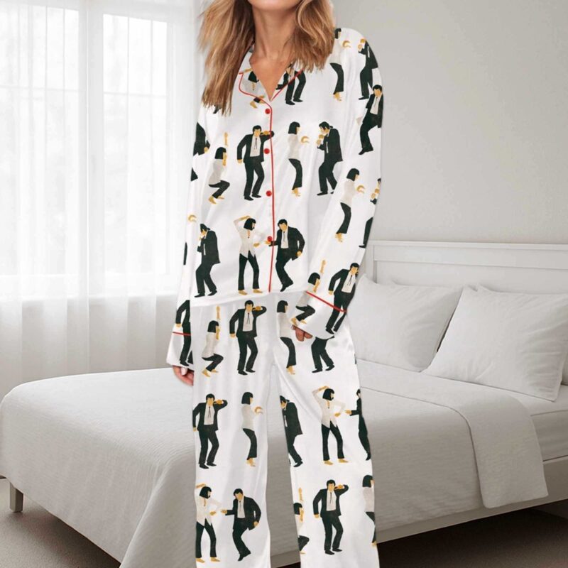 Pulp Fiction Dance Silky Satin Pajama Set - Image 2