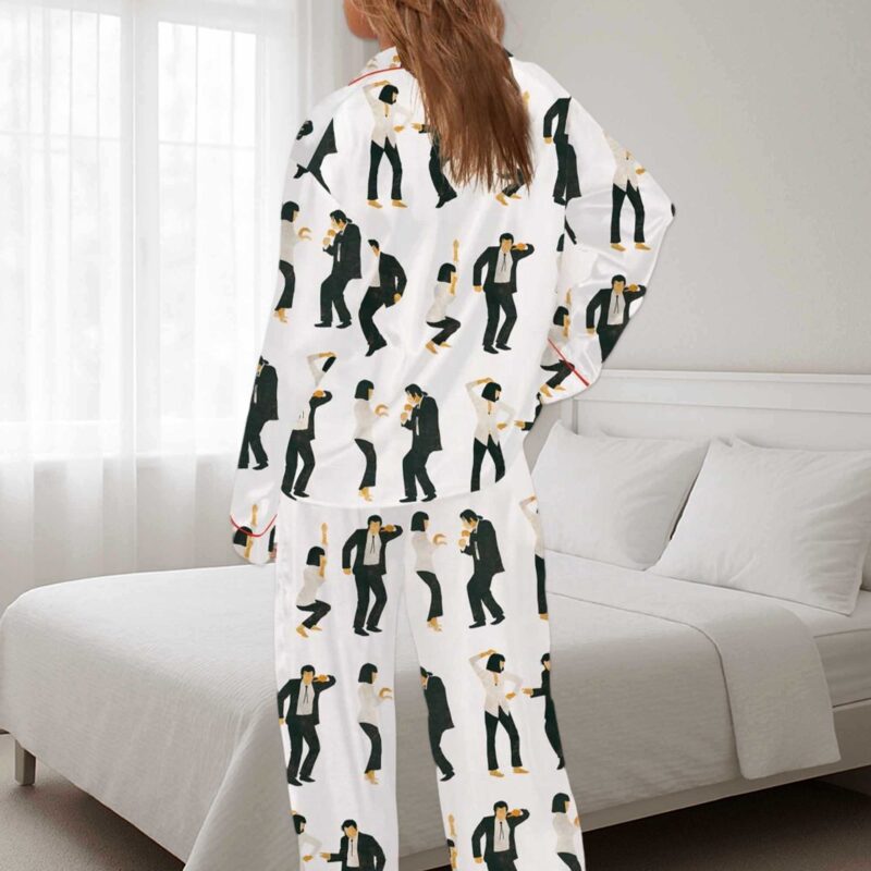 Pulp Fiction Dance Silky Satin Pajama Set - Image 3