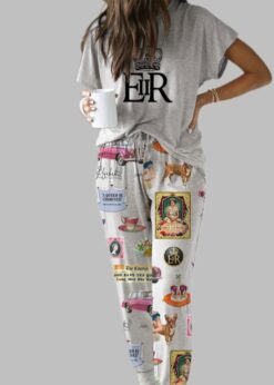 Queen Elizabeth II Vintage Casual Pajama Set For Women