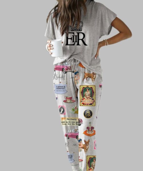Queen Elizabeth II Vintage Casual Pajama Set For Women