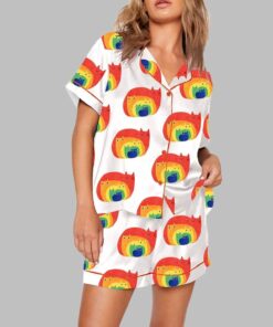 Rainbow Cats Print Pajama Set