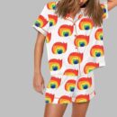 Rainbow Cats Print Pajama Set
