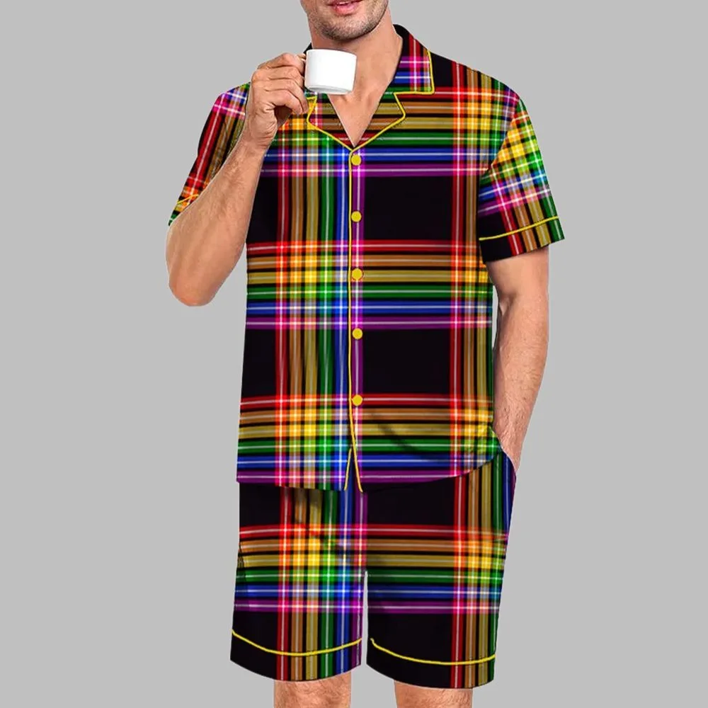 Rainbow Plaid Pride Month Love Is Love Print Pajama Set - Image 2