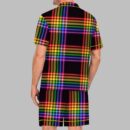 Rainbow Plaid Pride Month Love Is Love Print Pajama Set