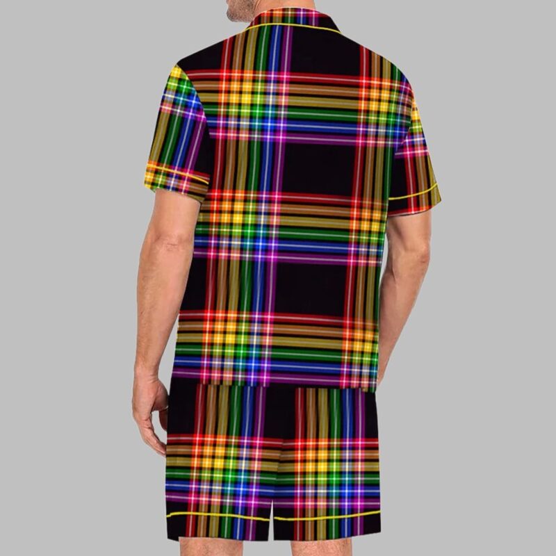 Rainbow Plaid Pride Month Love Is Love Print Pajama Set - Image 3
