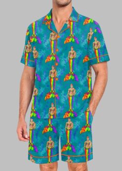 Rainbow Seashell Pride Merman Pride Month Love Is Love Print Pajama Set