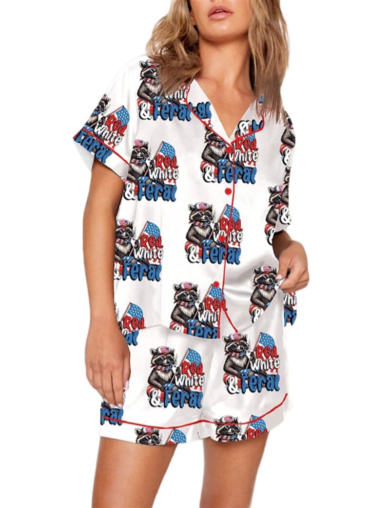 Red White And Feral USA Pajama Set