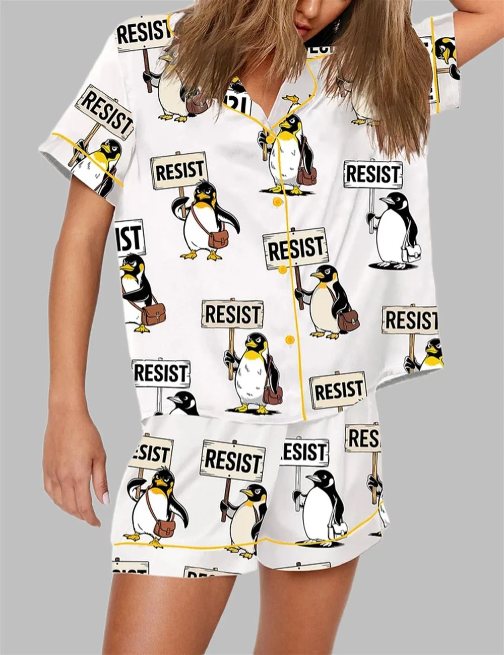 Resist Penguin Activism Anti Pajama Set - Image 2