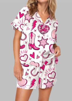 Retro Howdy Valentine Pajama Set For Women