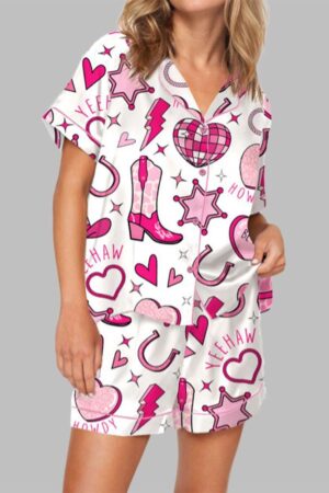 Retro Howdy Valentine Pajama Set For Women