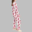 Retro Pink Leopard Pajama Set For Women