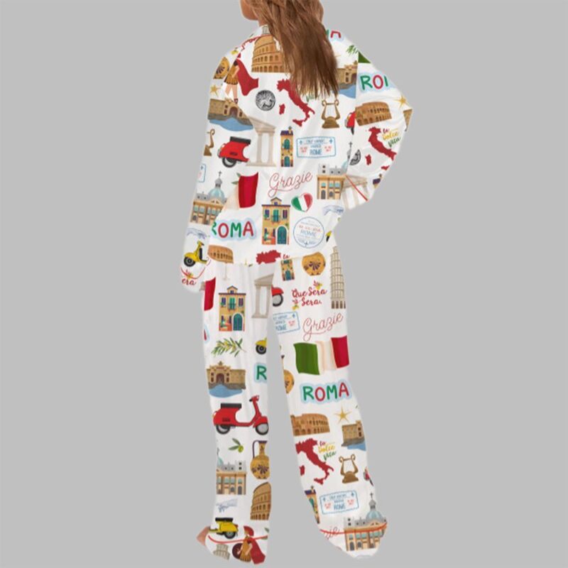Rome Italy Pajama Set For Women - Image 3