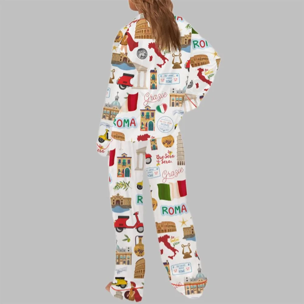Rome Italy Pajama Set For Women - Image 3