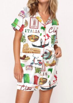 Rome Italy Travel Jubilee Satin Pajama Set For Women