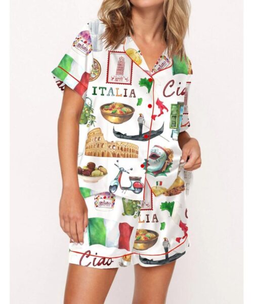 Rome Italy Travel Jubilee Satin Pajama Set For Women
