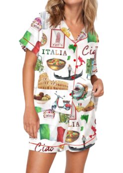 Rome Italy Travel Jubilee Satin Pajama Set For Women