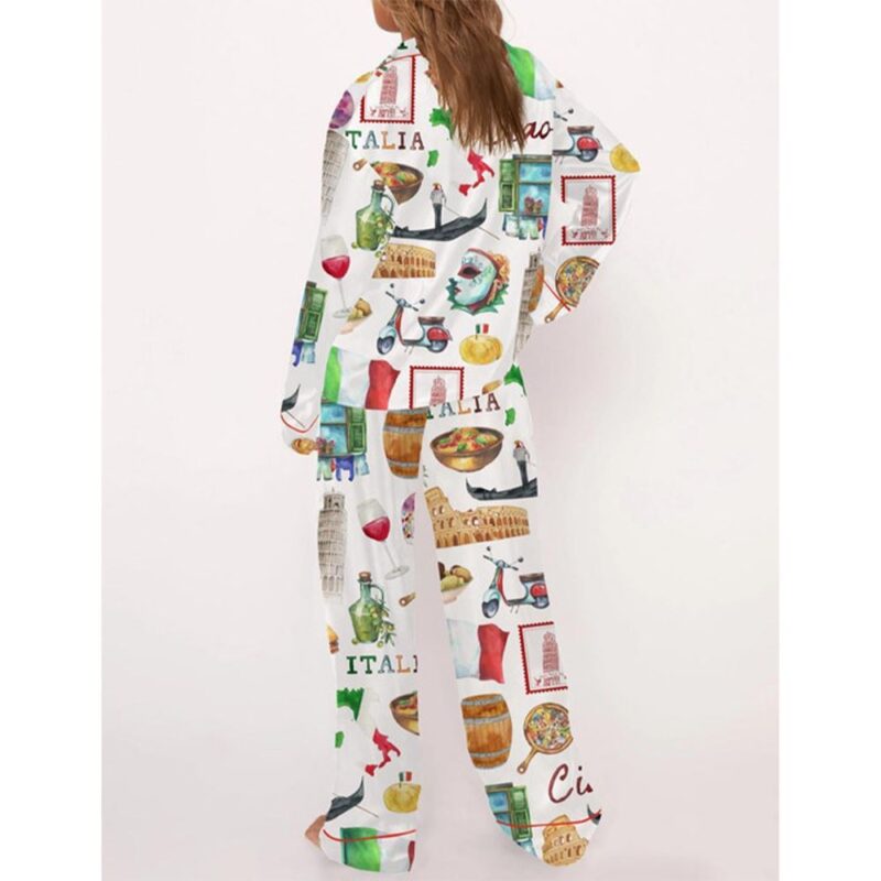 Rome Italy Travel Jubilee Satin Pajama Set For Women - Image 3
