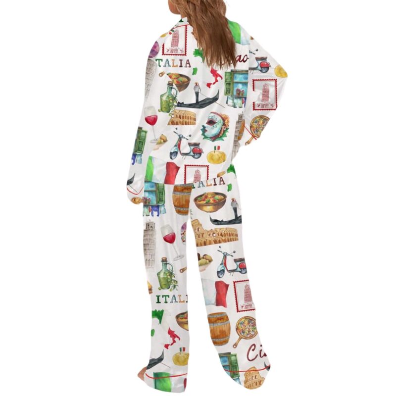 Rome Italy Travel Jubilee Satin Pajama Set For Women - Image 4