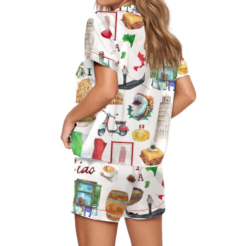 Rome Italy Travel Jubilee Satin Pajama Set For Women - Image 5