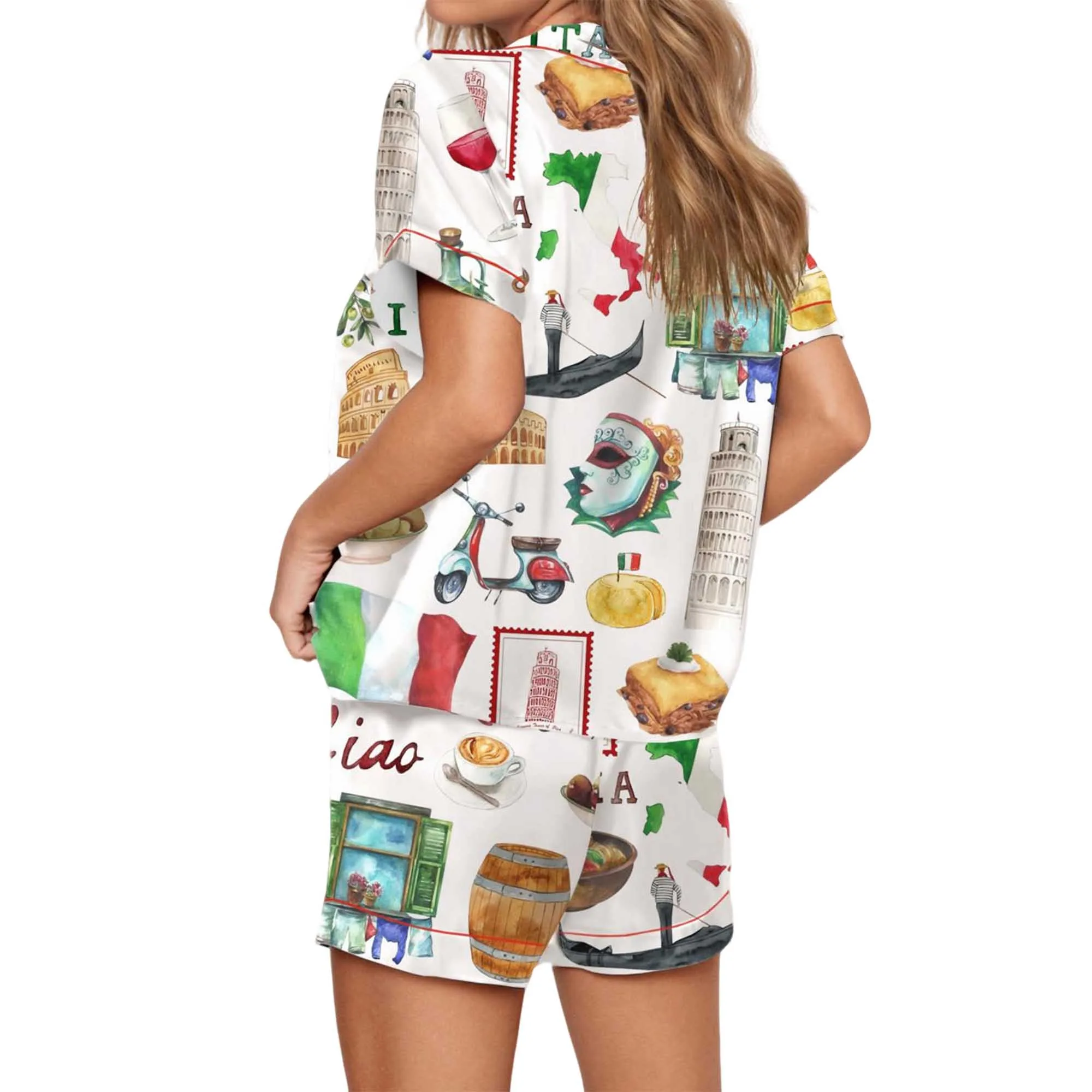 Rome Italy Travel Jubilee Satin Pajama Set For Women - Image 5