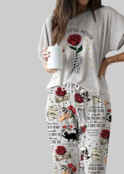 Run Little Mouse Casual Pajama Set For Women