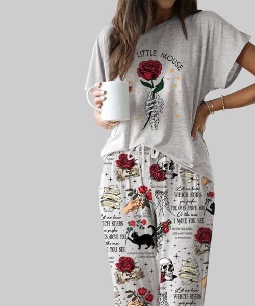 Run Little Mouse Casual Pajama Set For Women