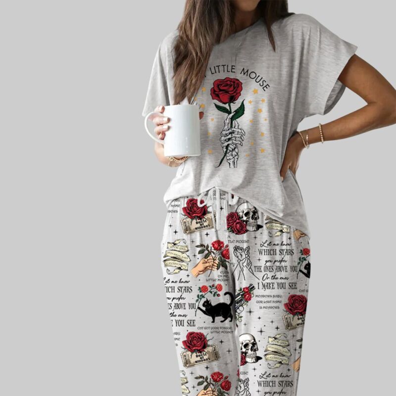 Run Little Mouse Casual Pajama Set For Women