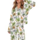 Safari Animal Satin Pajama Set For Women
