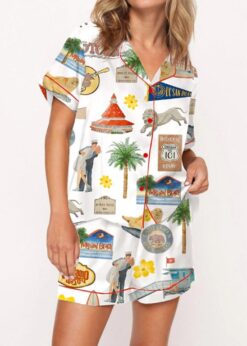 San Diego Travel Satin Pajama Set For Women