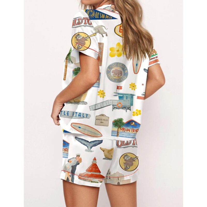 San Diego Travel Satin Pajama Set For Women - Image 2