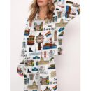 San Francisco Travel Satin Pajama Set For Women
