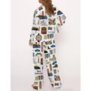 San Francisco Travel Satin Pajama Set For Women
