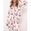 Santa Yoga Satin Pajama Set For Women