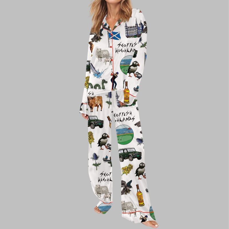 Scottish Highlands Travel Pajama Set For Women - Image 3