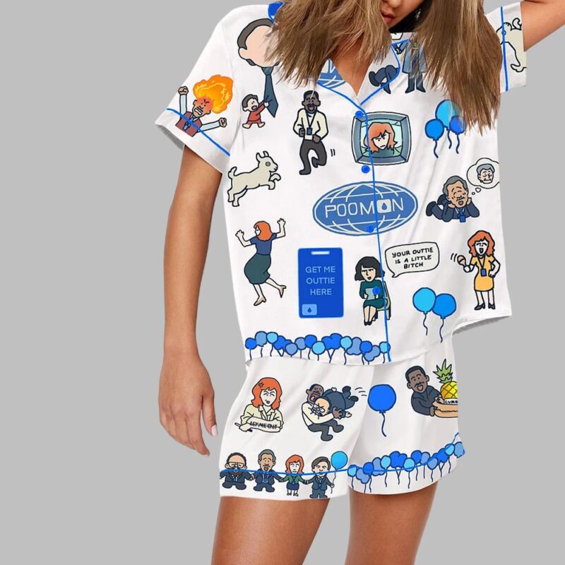 Severance Cast Portraits Office dystopian Print Pajama Set - Image 2