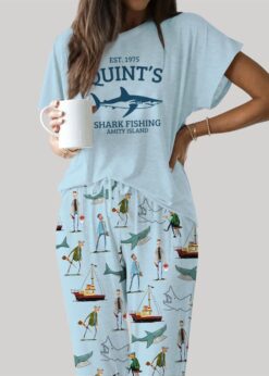 Shark Casual Pajama Set For Women