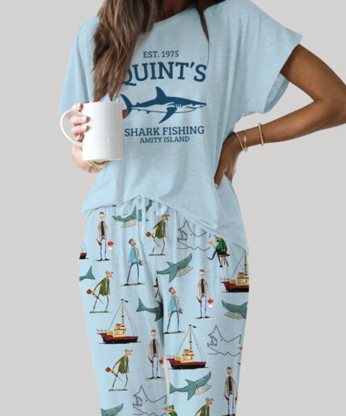 Shark Casual Pajama Set For Women