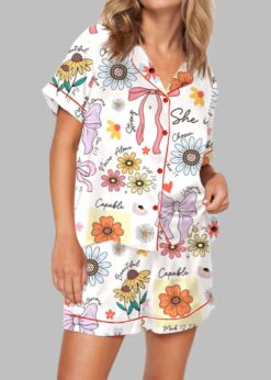 She Is Mom Coquette Mother's Day Gift Pajama Set