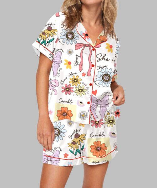 She Is Mom Coquette Mother's Day Gift Pajama Set