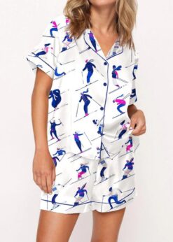 Ski Lover Satin Pajama Set For Women