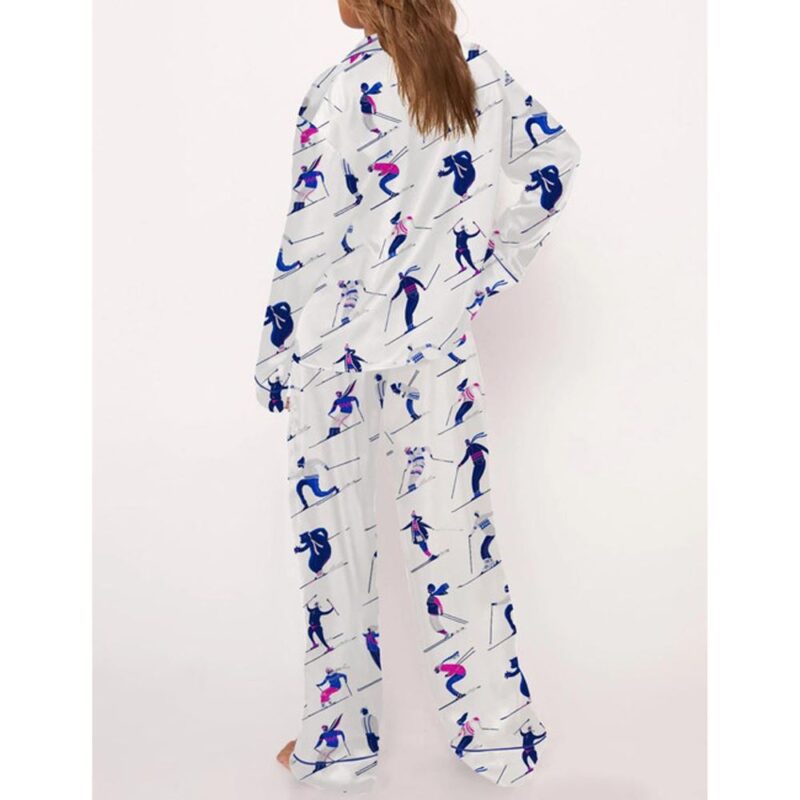 Ski Lover Satin Pajama Set For Women - Image 3