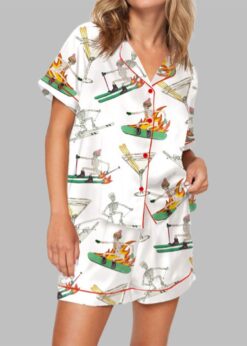 Skiing Skeleton Pajama Set For Women