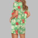 Sloth Floral Pajama Set For Women