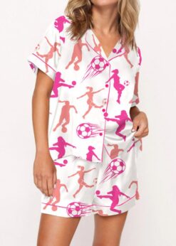 Soccer Satin Pajama Set For Women