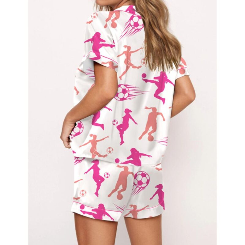 Soccer Satin Pajama Set For Women - Image 2