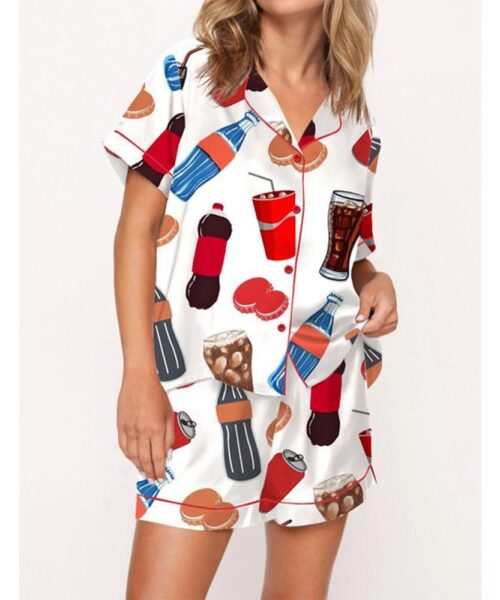 Soda Lover Satin Pajama Set For Women