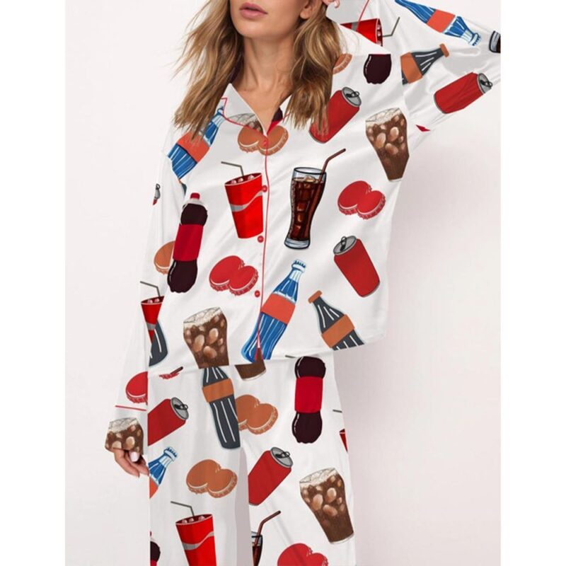 Soda Lover Satin Pajama Set For Women - Image 3