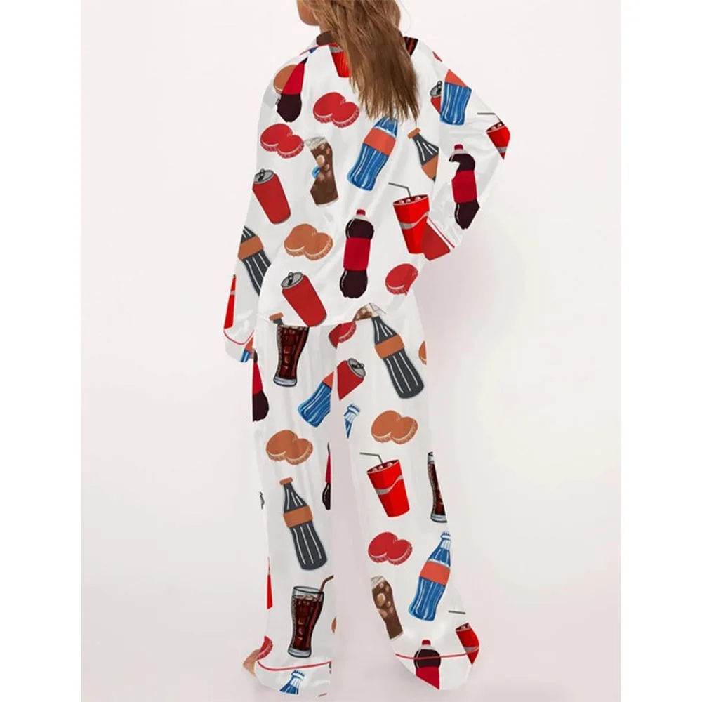 Soda Lover Satin Pajama Set For Women - Image 4