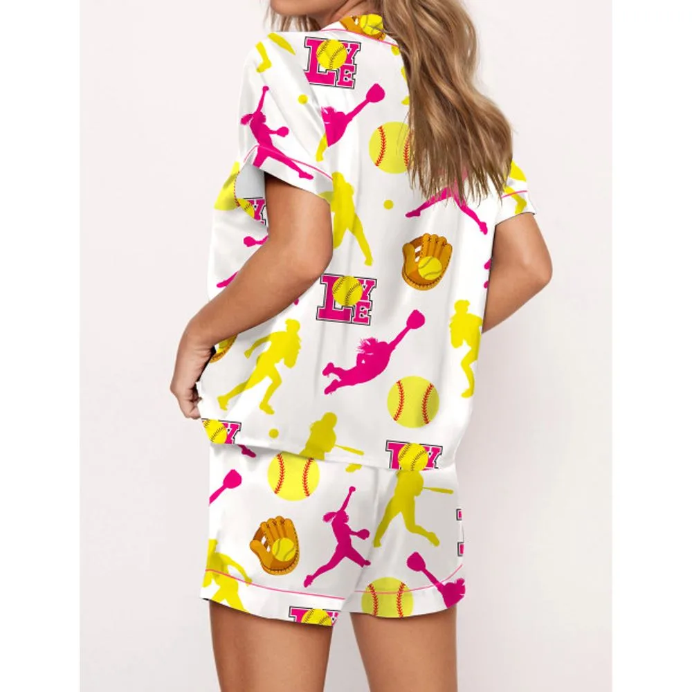 Softball Satin Pajama Set - Image 2